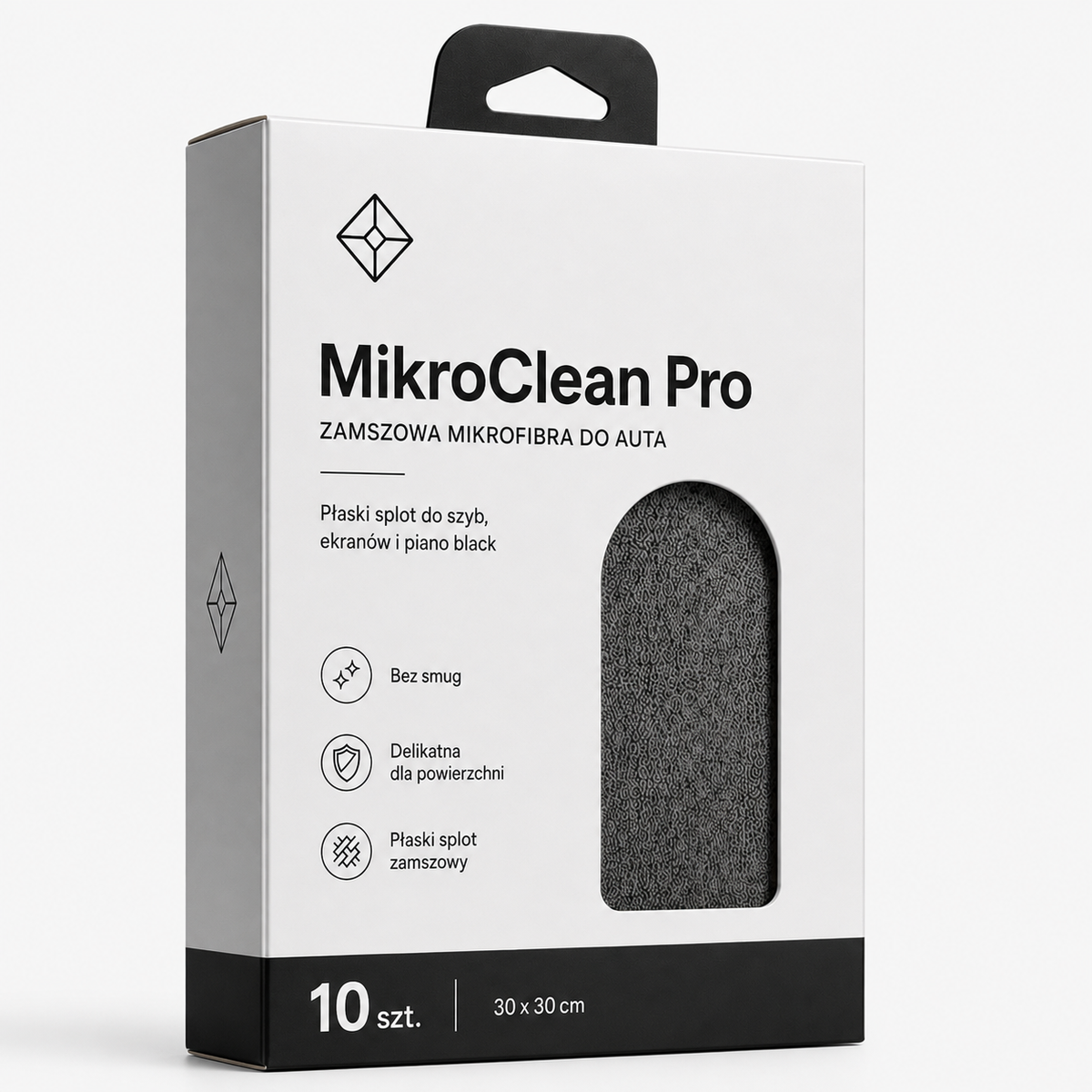 MIKROCLEAN PRO — Zamszowa mikrofibra do auta bez smug [30×30 cm, 10 ściereczek]