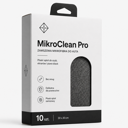 MIKROCLEAN PRO — Zamszowa mikrofibra do auta bez smug [30×30 cm, 10 ściereczek]
